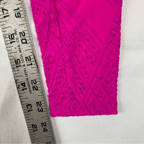 Onzie women's small medium pink leggings laser cut out barbie bright gym lulu - Picture 8 of 12